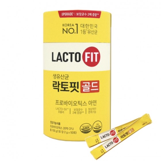 【韓國 鍾根堂】 LACTO-FIT 最新5X升級版加鋅益生菌2g*50pcs